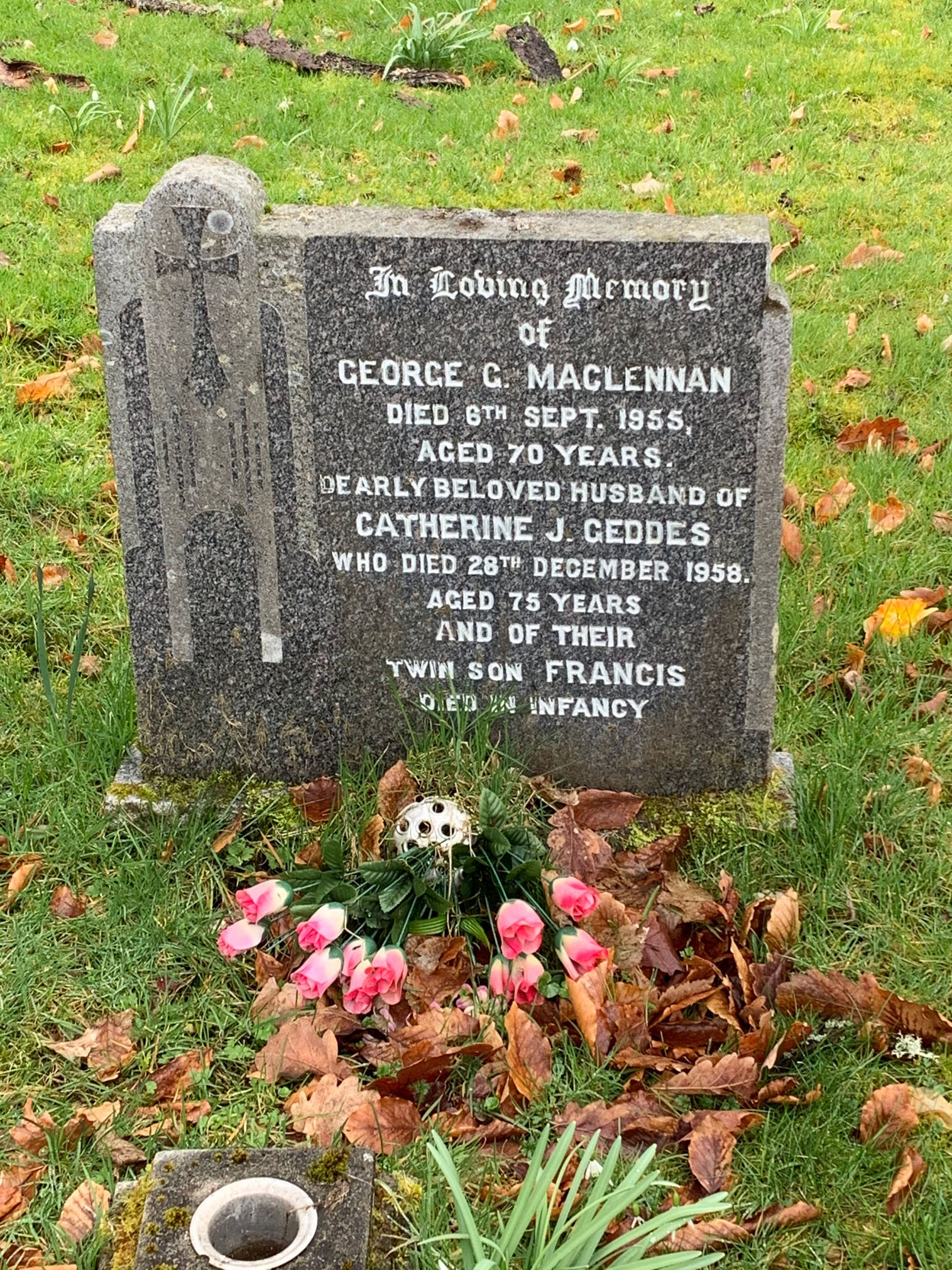Photo of headstones/George G MacLennan died 1955 MI Tomnahurich, Inverness
